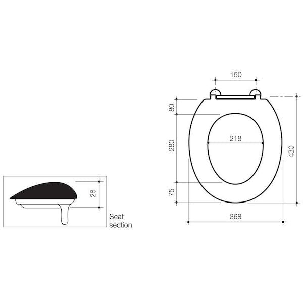 Caravelle Care Single Flap Toilet Seat Sorrento Blue with GermGard®