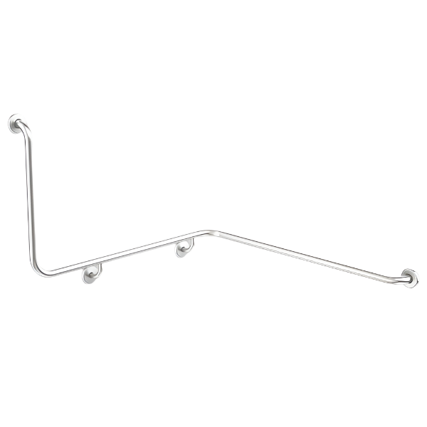 Care Support Grab Rail - 90 Degree Angled 1110x1030x600 RH - Stainless Steel