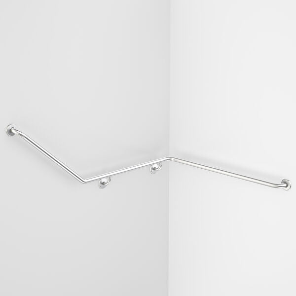 Care Support Grab Rail - 140 Degree Angled 1110x940x700 RH - Stainless Steel