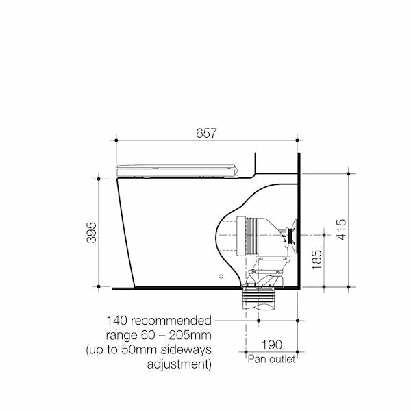 Liano CleanFlush® Wall Faced Close Coupled Pan (with GermGard®)