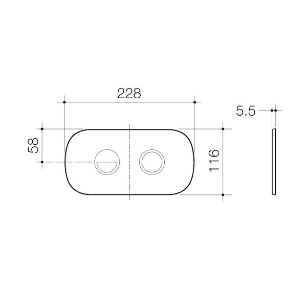 Contura II Invisi Series II® Round DC Dual Flush Button Panel - Chrome