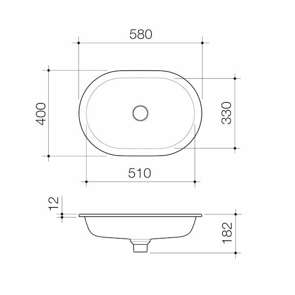 Liano II 580mm Pill Under/Over Counter Basin – White
