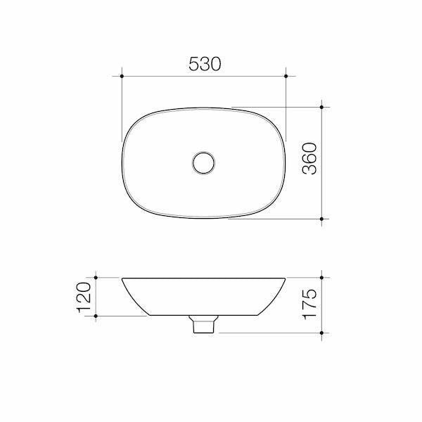 Contura II 530mm Above Counter Basin - White
