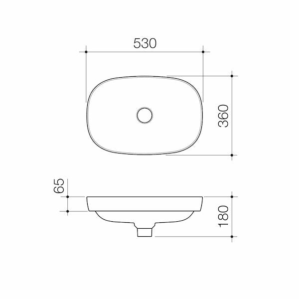 Contura II 530mm Inset Basin - White