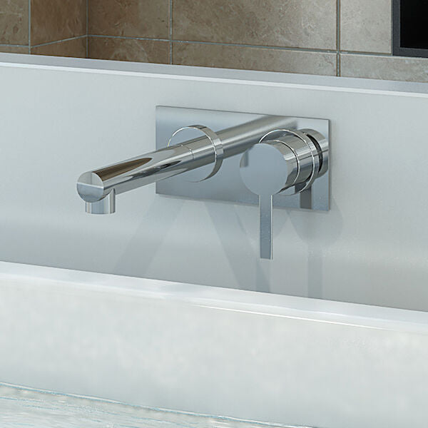 Liano Bath Mixer with 180mm Straight Outlet and Plate Mount (RH/LH outlet)