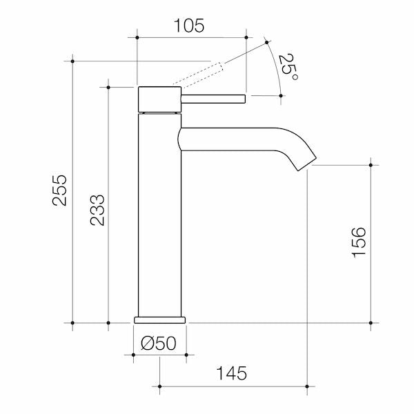 Liano II Mid Tower Basin Mixer - Gunmetal