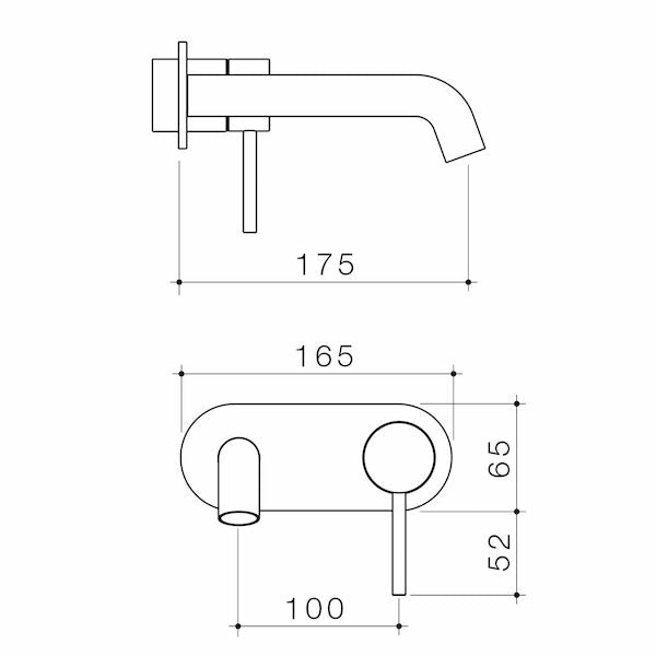 Liano II 175mm Wall Basin / Bath Trim Kit - Rounded Cover Plate - Chrome