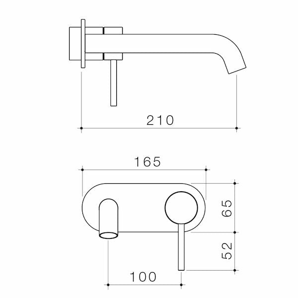 Liano II 210mm Wall Basin / Bath Trim Kit - Rounded Cover Plate - Chrome