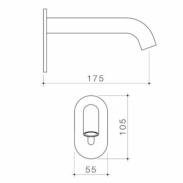 Liano II Sensor 175mm Wall Outlet Kit - Matte Black