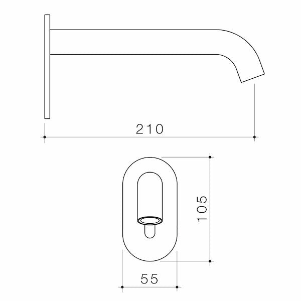 Liano II Sensor 210mm Wall Outlet Kit - Gunmetal