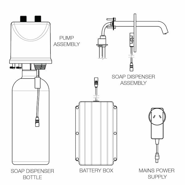 Liano II – Sensor Wall Mounted Soap Dispenser – Trim Only – Chrome