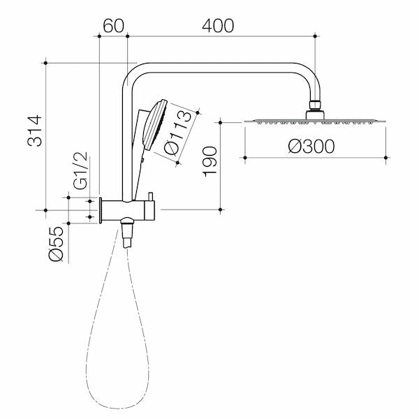 Urbane II Compact Twin Shower - Chrome