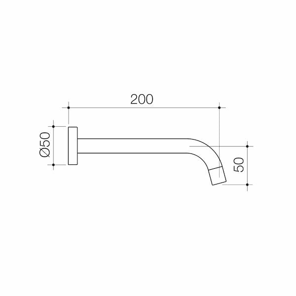 Liano Nexus Angled Wall Basin/Bath Outlet - Black
