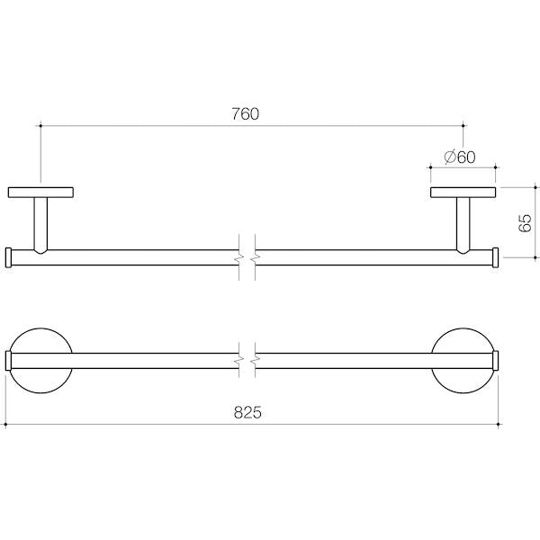 Liano Nexus Single Towel Rail - Black