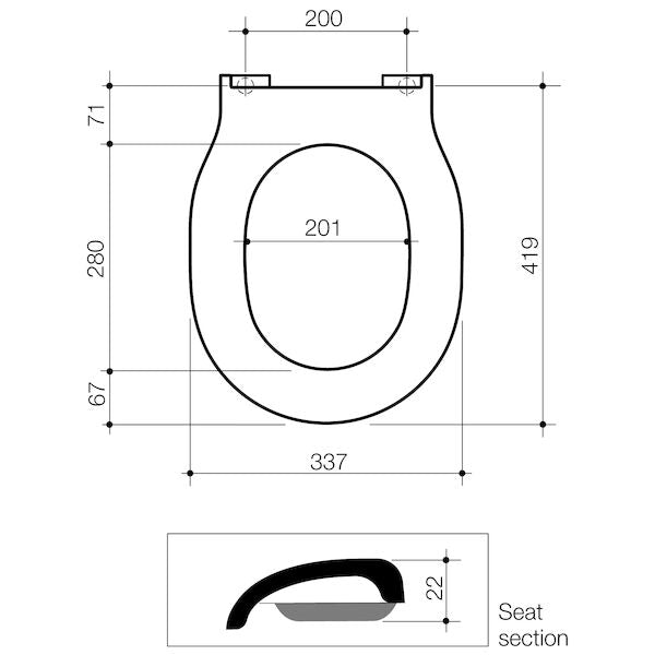 Opal II Soft Close Toilet Seat with GermGard® - White