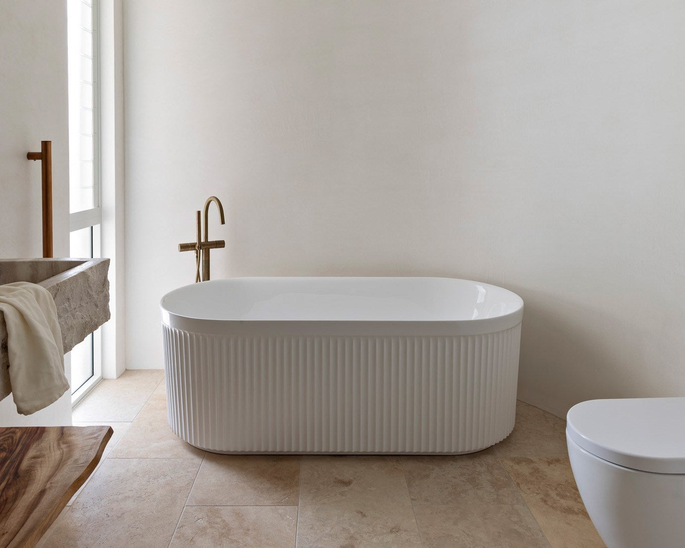 Bronte - Modern freestanding bath with fluted detailing