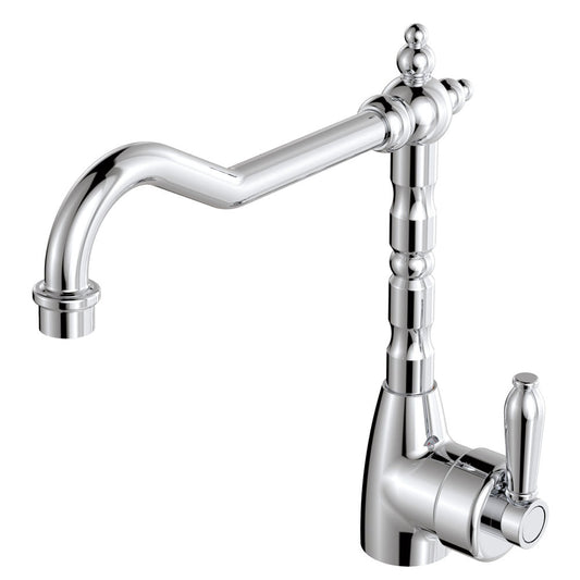 Eleanor Shepherds Crook Sink Mixer, Chrome / Chrome