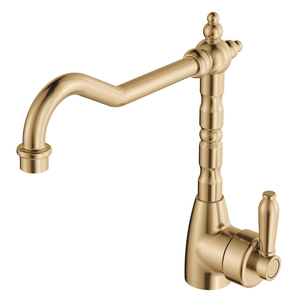 Eleanor Shepherds Crook Sink Mixer, Urban Brass / Urban Brass