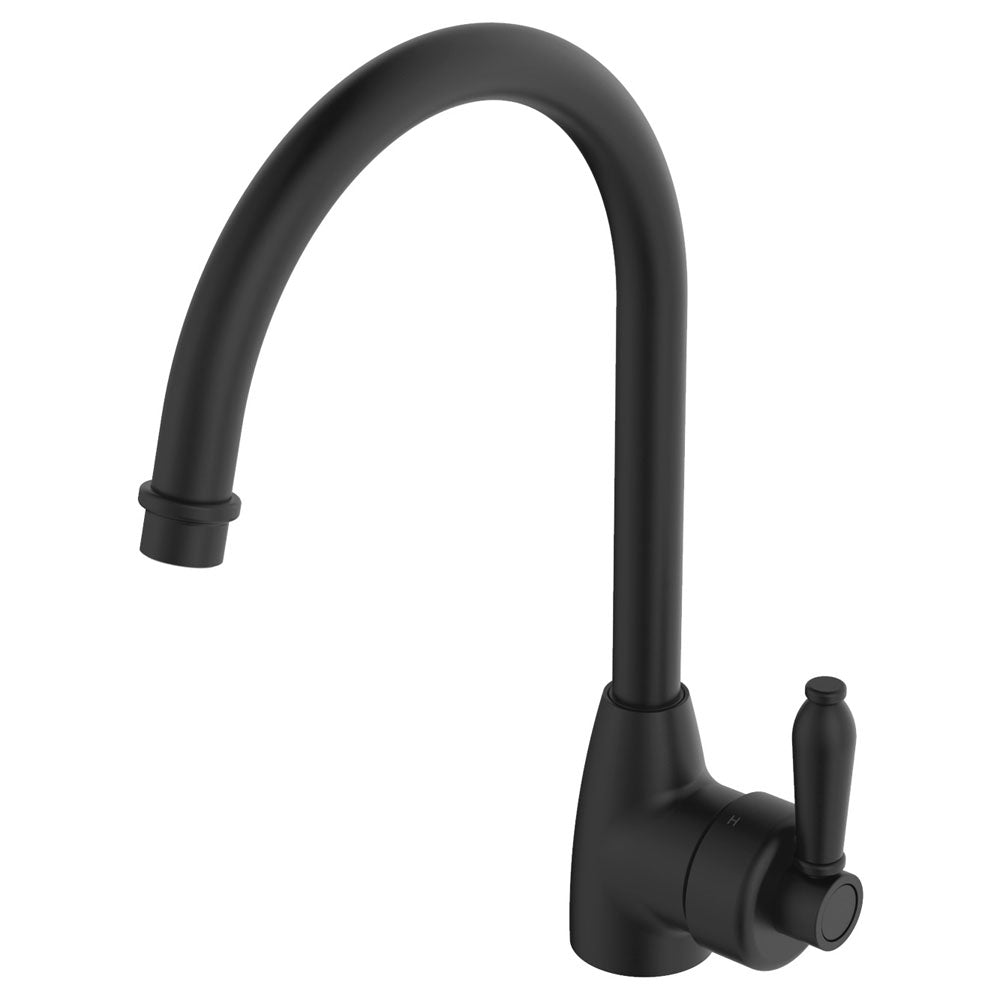 Eleanor Gooseneck Sink Mixer, Matte Black / Matte Black