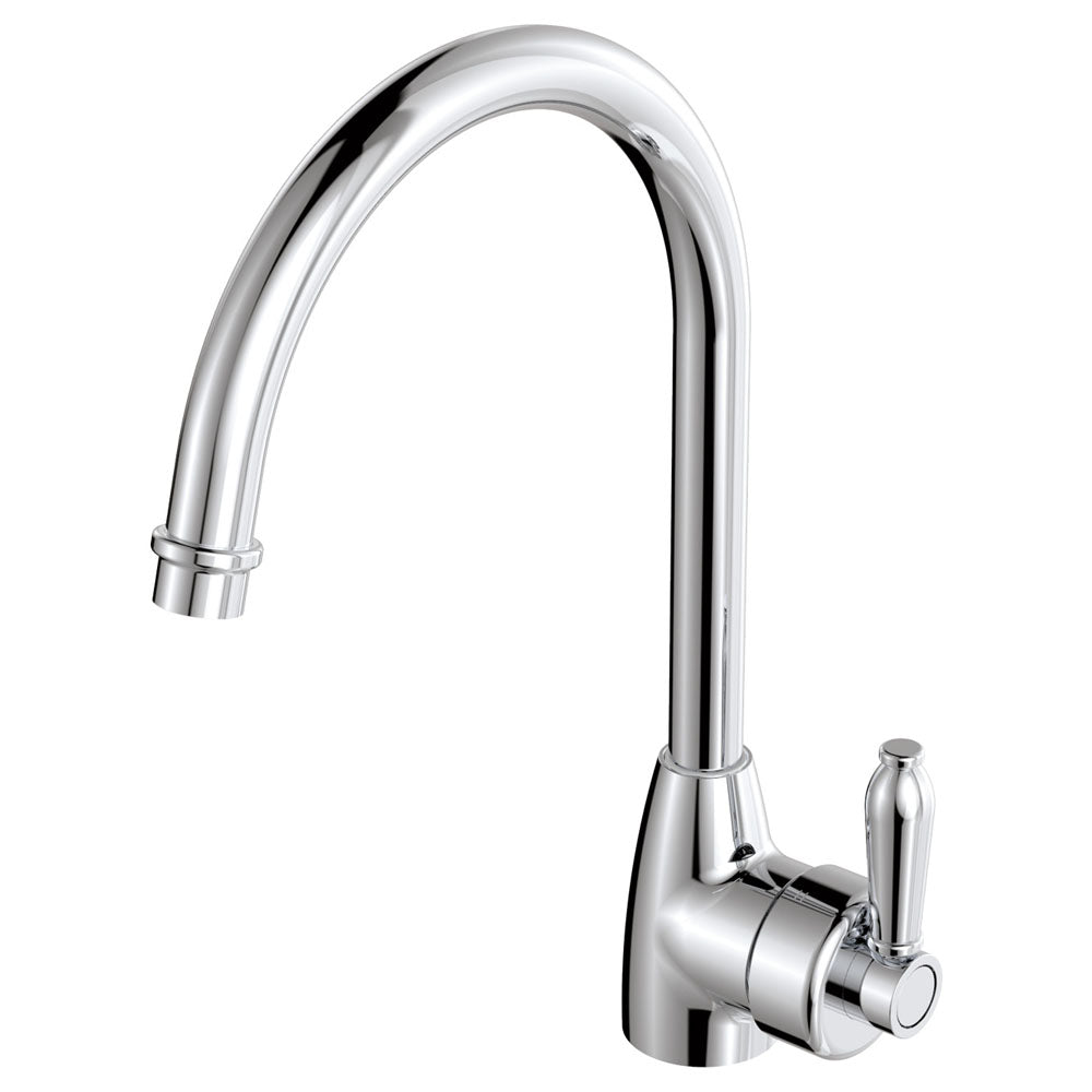 Eleanor Gooseneck Sink Mixer, Chrome / Chrome