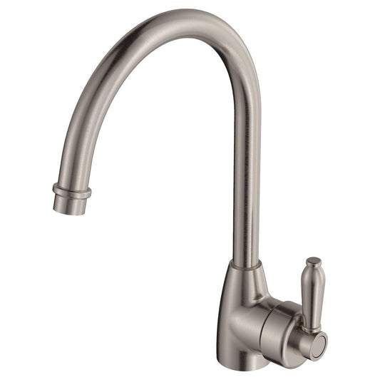 Eleanor Gooseneck Sink Mixer, Brushed Nickel / Brushed Nickel