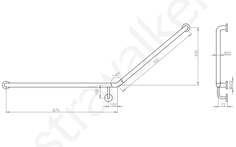 Angled Grab Rail – K and R Plumbing Online