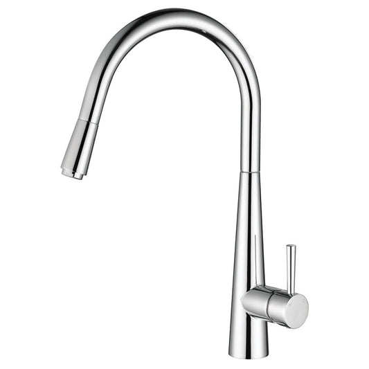 Isabella Deluxe Gooseneck Pull-Out Kitchen Mixer, Chrome