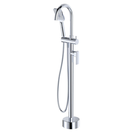 Tono Floor Mounted Bath Mixer With Hand Shower, Chrome