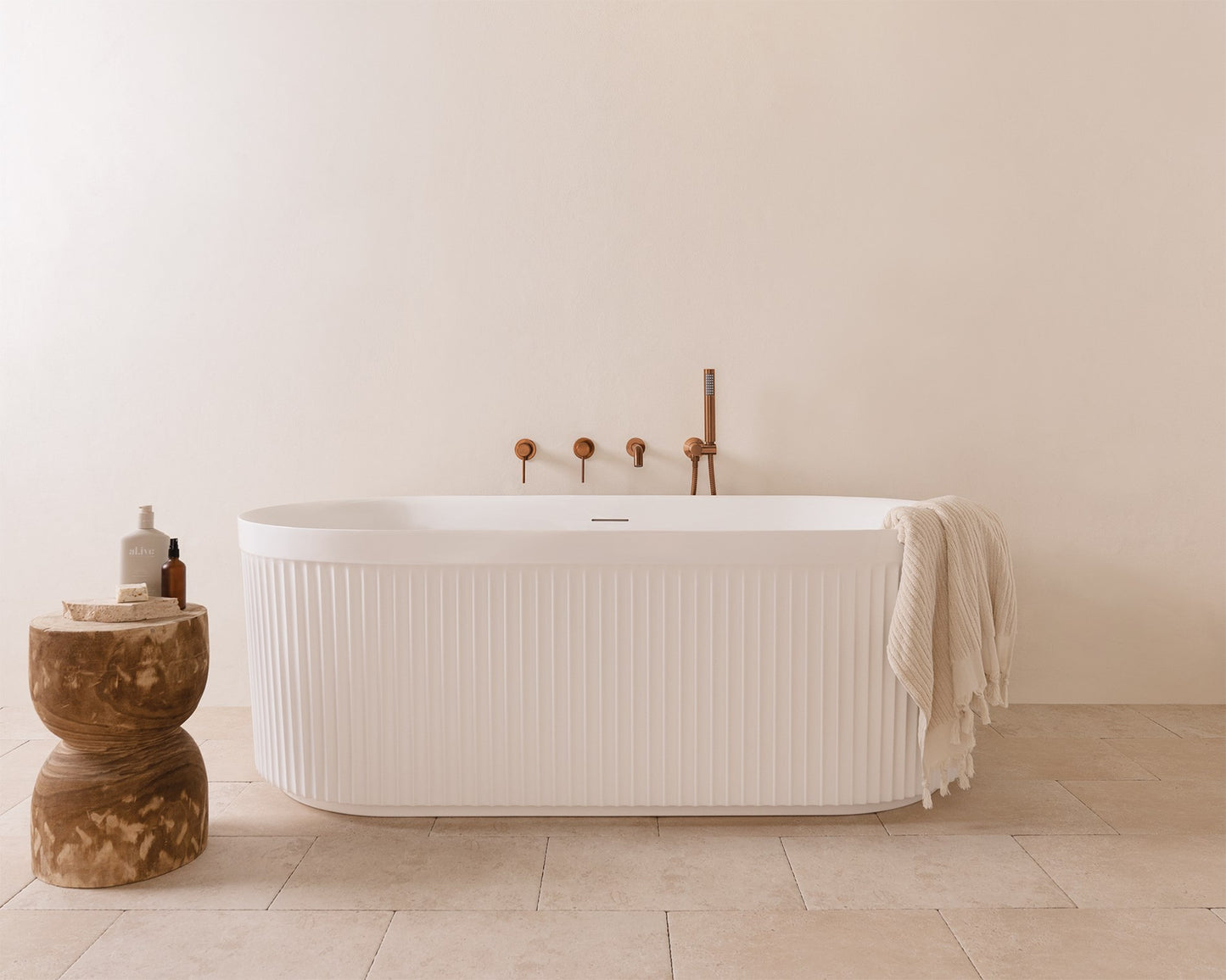 Bronte - Modern freestanding bath with fluted detailing