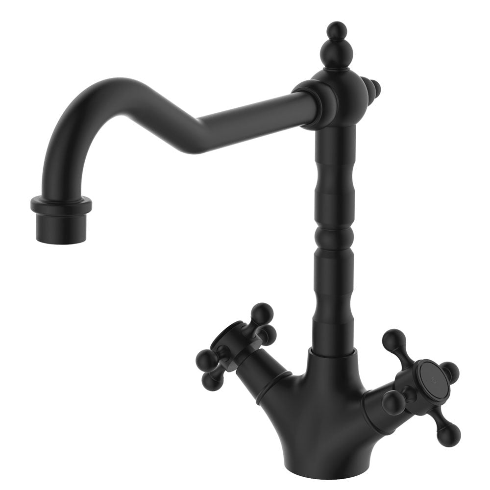 Lillian Shepherds Crook Sink Mixer, Matte Black