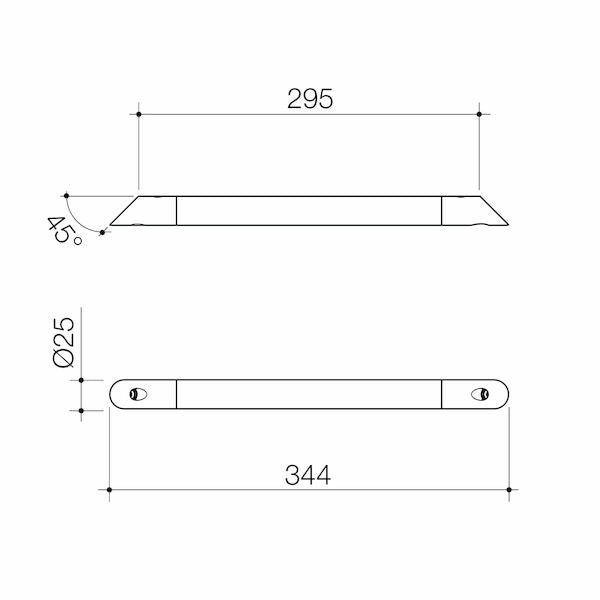 Opal Support Corner Shower Rail - Chrome