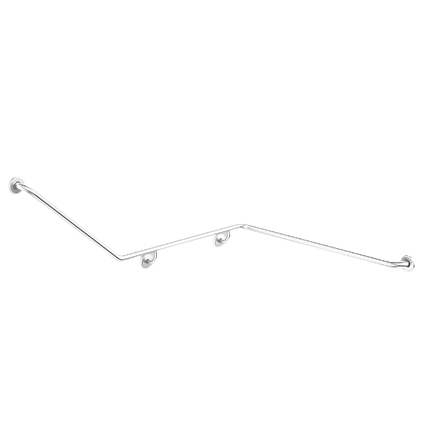 Care Support Grab Rail - 140 Degree Angled 1110x940x700 RH - Stainless Steel