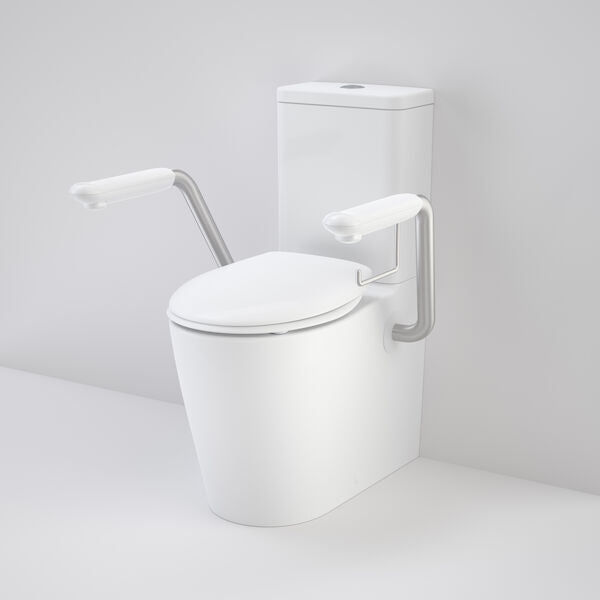 Care 660 Cleanflush Wall Faced Close Coupled Easy Height BE Suite with Armrests and Caravelle Double Flap Seat White - with GERMGARD®