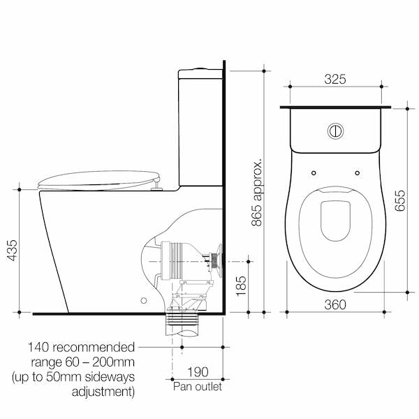 Care 660 Ambulant Cleanflush Easy Height BE Suite with Double Flap Seat White (GermGard®)