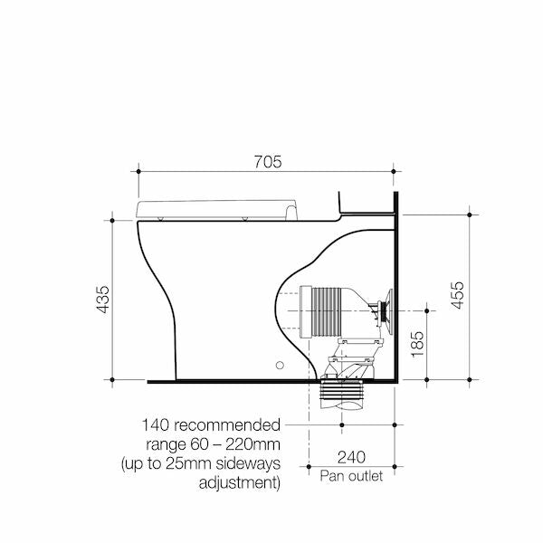 Opal Cleanflush Easy Height Wall Faced Close Couple Pan