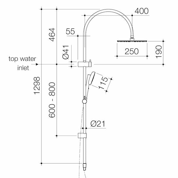 Contura II Rail Shower with Overhead - Chrome