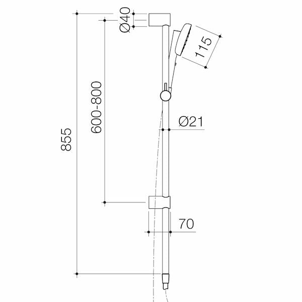 Contura II Rail Shower - Chrome