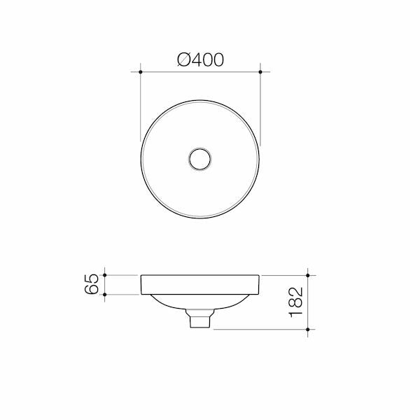 Liano II 400mm Round Inset Basin - White