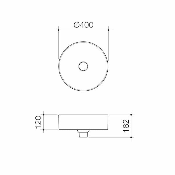 Liano II 400mm Round Above Counter Basin – White