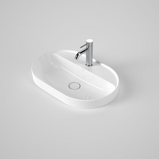 Liano II 600mm Pill Inset Basin with Tap Landing (1 Tap Hole) – White