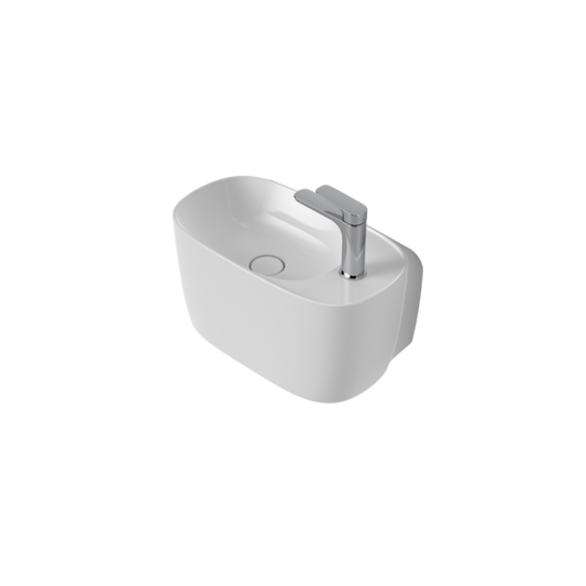Contura II Hand Wall Basin (1 Tap Hole) - White