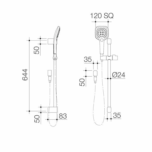 Luna Multi-function Rail Shower