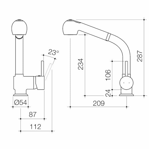 Cardinal II Retractable Dual Spray Mixer - Lead Free