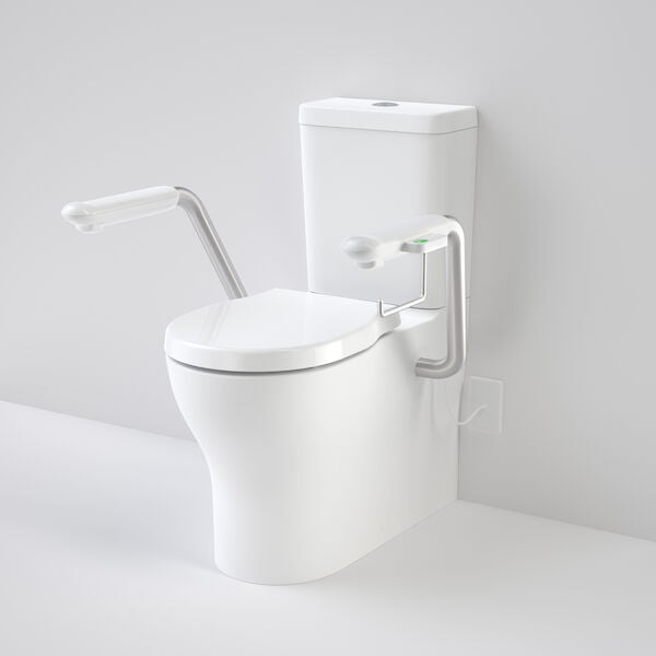 Opal Cleanflush Easy Height WFCC Suite with Double Flap Seat White and Nurse Call Armrest Left