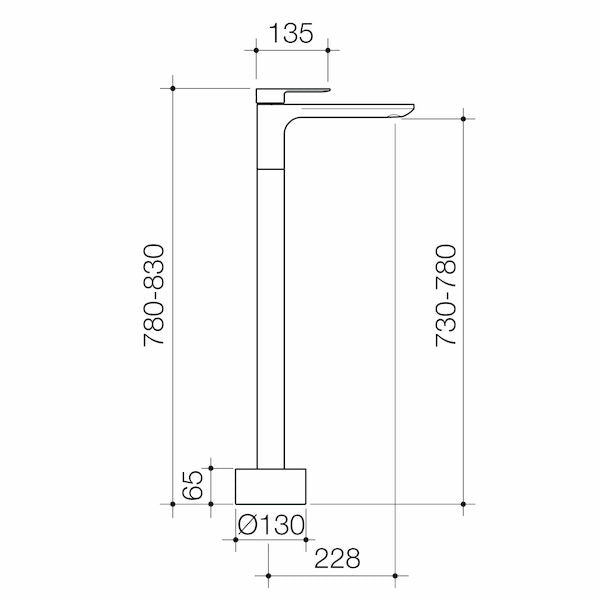 Urbane II Freestanding Bath Filler - Chrome