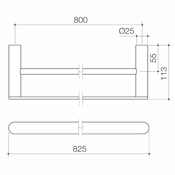 Urbane II 825mm Double Towel Rail – Chrome