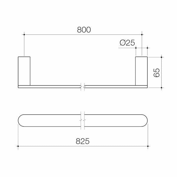 Urbane II 825mm Single Towel Rail – Chrome