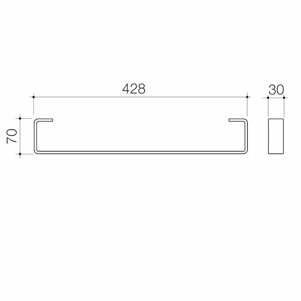 Urbane II Hand Wall Basin Integrated Rail - Chrome