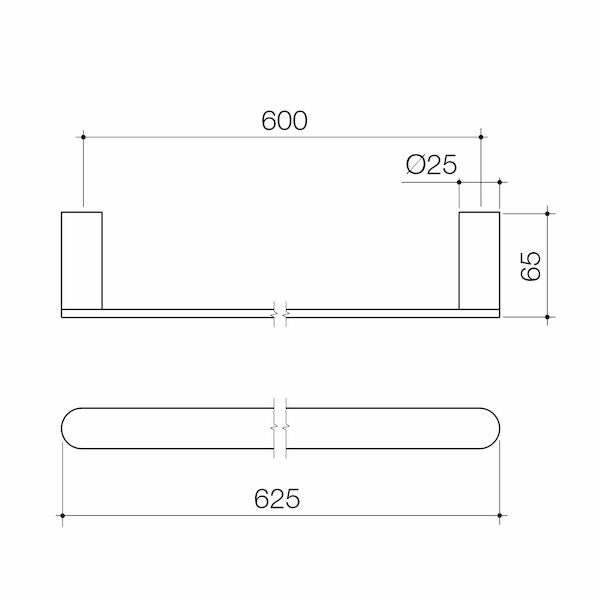 Urbane II 625mm Single Towel Rail – Chrome