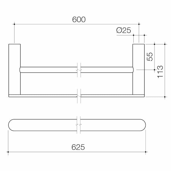 Urbane II 625mm Double Towel Rail – Chrome